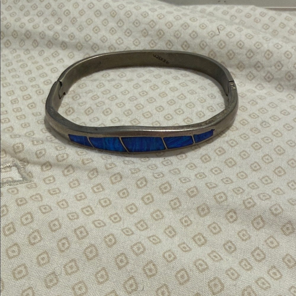 Blue and Silver Bangle Bracelet *final sale*